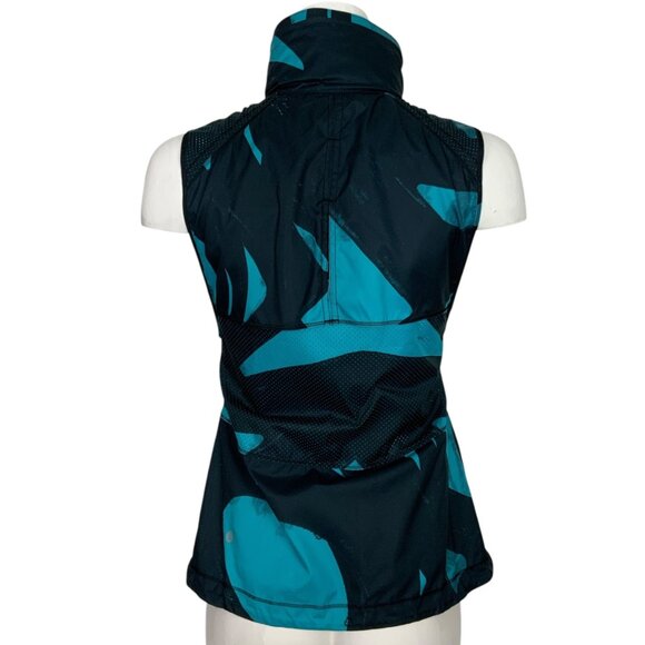 Lululemon Pack It Vest 4 Back Spin Stroke Peacock Blue Black Hooded - Picture 2 of 14